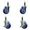 Service Caster 4'' SS Blue Poly Wheel Swivel 3/4'' Expanding Stem Caster Set 2 Brakes, 4PK SCC-SSEX20S414-PPUB-BLUE-2-TLB-2-34 - alternate 1